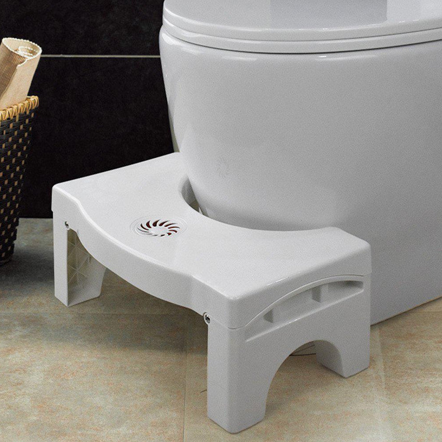 6005a Plastic Non-slip Folding Toilet Squat Stool - White Color 6005a Plastic Non-slip Folding Toilet Squat Stool - White Color